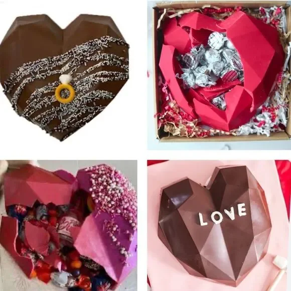 Heart Shape Pinata Valentines Day Reusable Mold DIY Kit Heart Wooden Mallet NIB - Picture 15 of 15